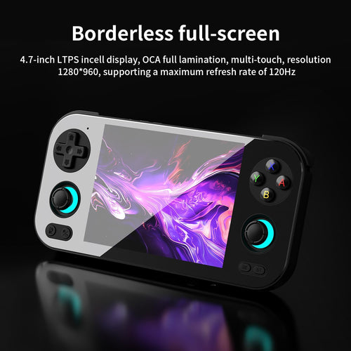 Anbernic RG476H Retro Handheld Game Console 4.7-inch LTPS In-Cell Screen No Card Android 13 System 128G Storage Support AI Functions 3D Hall Effect Joystick WiFi Bluetooth HD and TV Output Black