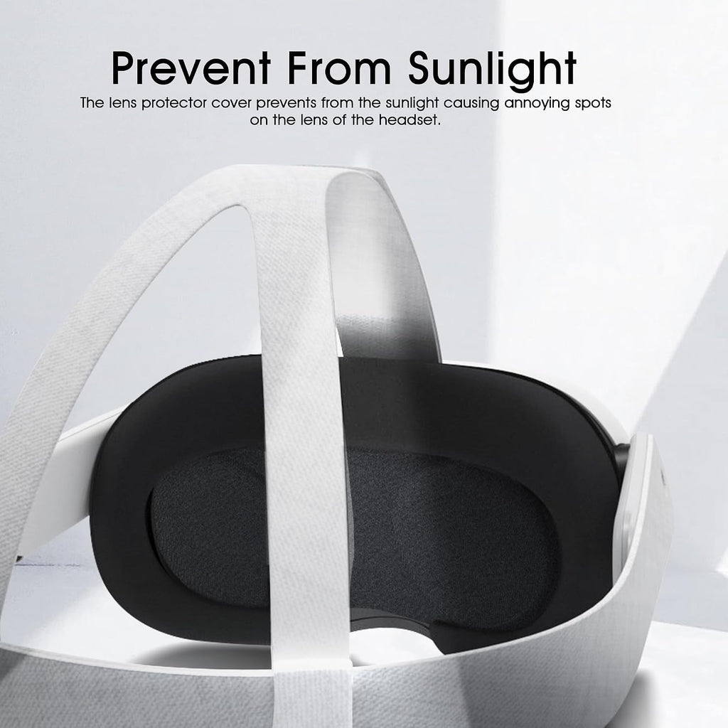 (1 Pack) VR Lens Protector Cover Compatible for Quest 3S, Quest 3/2/1, Valve Index, PICO 3/4/4 pro/4 Ultra, Dust Proof Washable Protective Sleeve Sunlight Blocking Anti-Scratch - Black