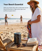Portable Bluetooth Speaker Beach Essentials: IPX5 Waterproof for Outdoor | Powerful HD Sound,Dynamic Light,All Day Playtime,Wireless BT 5.3,TWS Pairing,Travel|Camping|Pool Accessorie,School Supplies