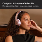 Wireless On-Ear Bluetooth Headphones, Up to 50-Hour Battery Life, Ultra-Lightweight Comfort, Powerful and Balanced Sound, Apple & Android Compatible - Amazon Exclusive Metallic Pink