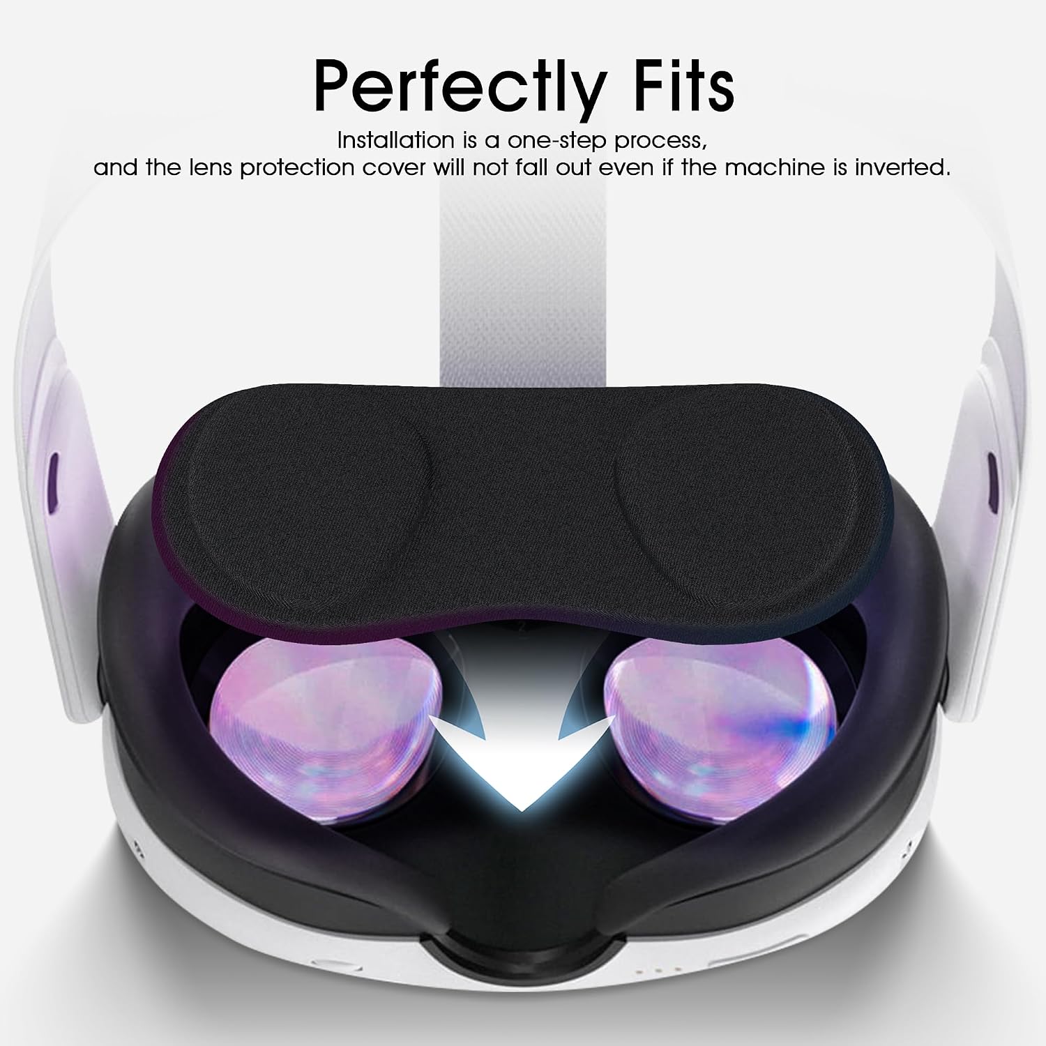 (1 Pack) VR Lens Protector Cover Compatible for Quest 3S, Quest 3/2/1, Valve Index, PICO 3/4/4 pro/4 Ultra, Dust Proof Washable Protective Sleeve Sunlight Blocking Anti-Scratch - Black